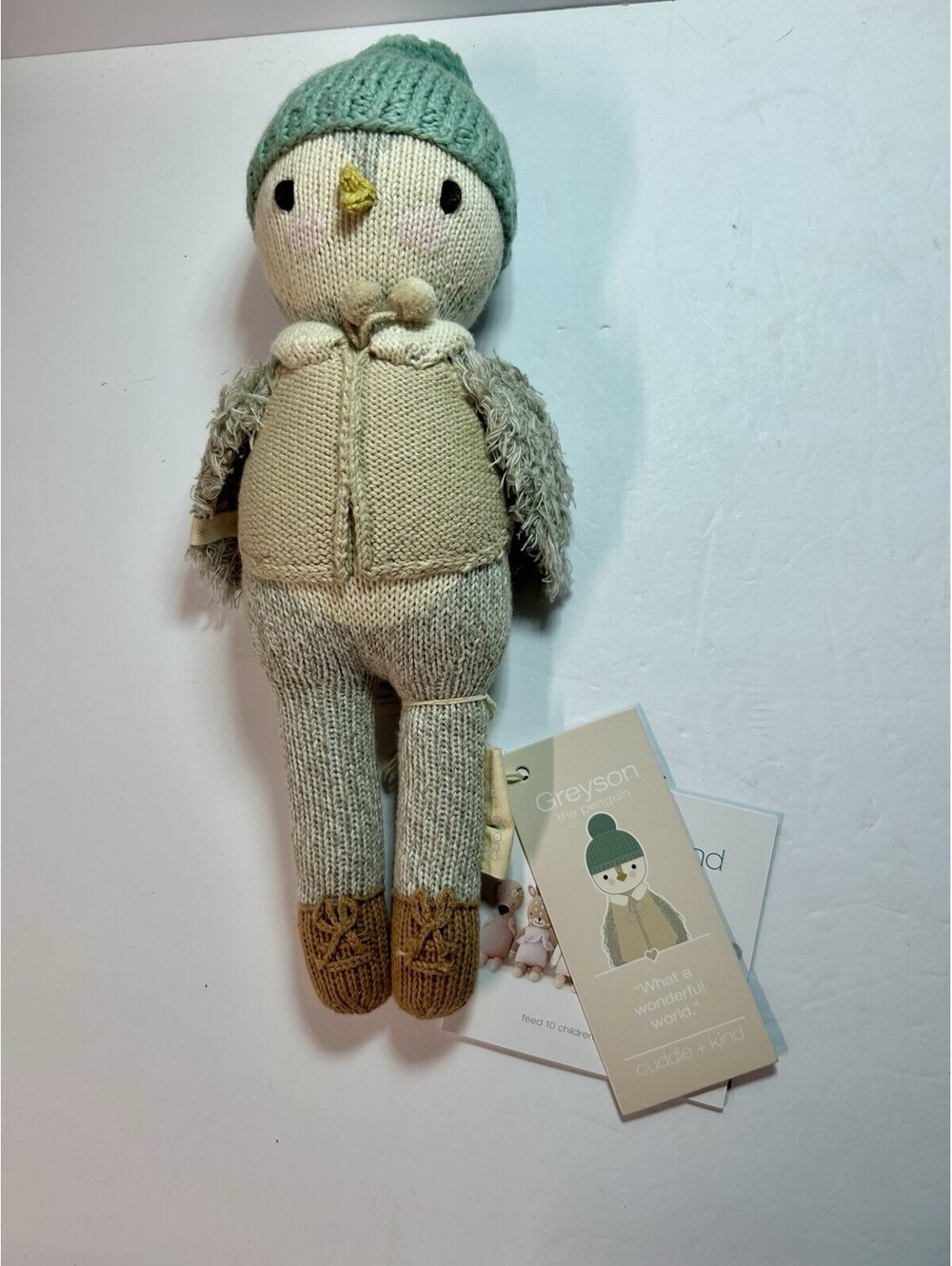 cuddle+kind NWT Greyson The Penguin 13” Handmade Knit Plush Stuffed Animal